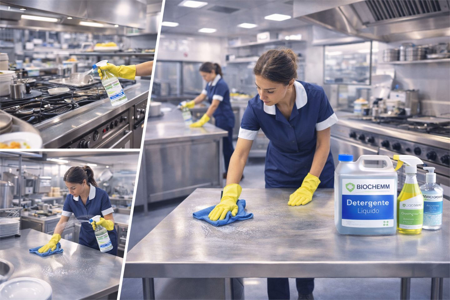 Limpieza profesional en cocina de restaurante